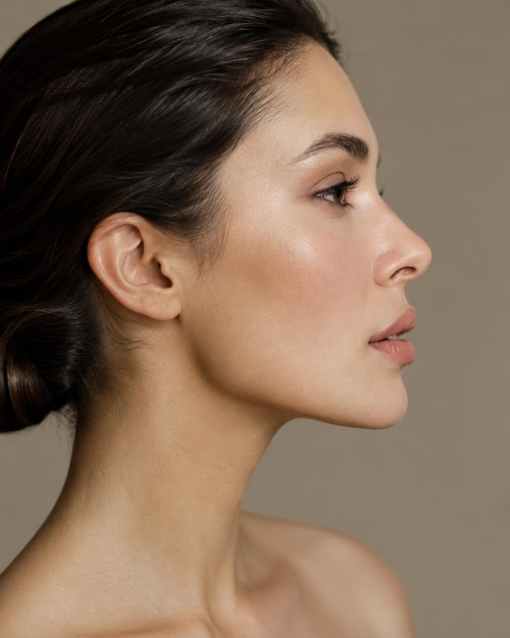Perfil com contorno facial definido